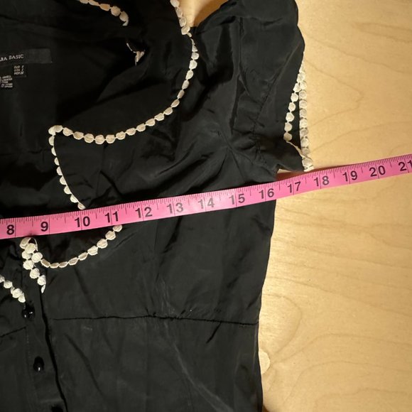 Zara Basic Women's Shirt Top Black - Size Small - Picture 7 of 7